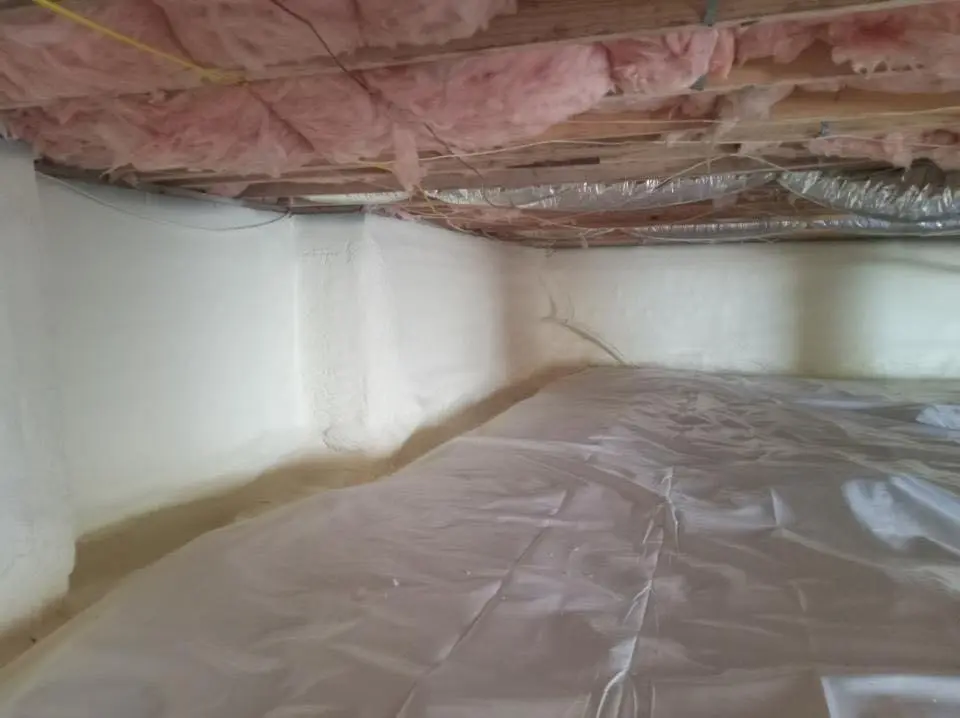 Crawl space encapsulation with closed-cell spray foam for Spray Foam Roofing in Oakville