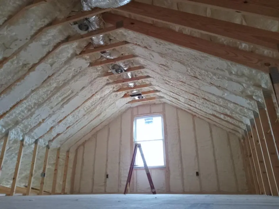 Spray foam roofing application for Crawl Space Insulation project in Oakville